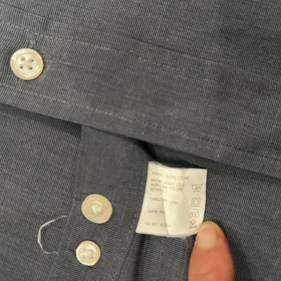 [15.5]Christian Dior Men's Dark Gray Cotton Blend Button Up Dress Shirt - Picture 2 of 6
